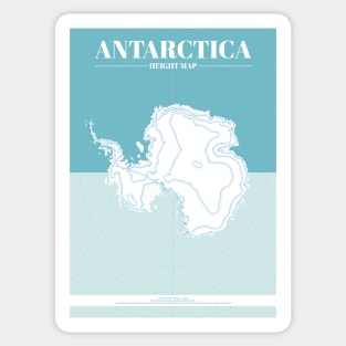 Antarctica Contour Map Sticker